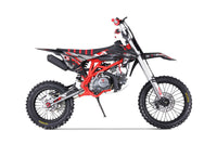 Tao DBX1 140cc Youth Dirt Bike, 4 Speed Manual, Twin Spar Frame, Front & Rear Disc Brakes, Silver Front Forks, Folding Adjustable Levers, Off Road Only