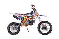 Tao DBX1 140cc Youth Dirt Bike, 4 Speed Manual, Twin Spar Frame, Front & Rear Disc Brakes, Silver Front Forks, Folding Adjustable Levers, Off Road Only