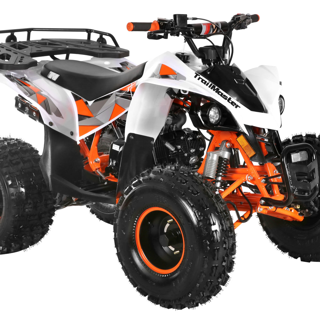 TrailMaster F125 Youth ATV, 8" wheel, 125cc 4-stroke, air-cooled, Automatic with Reverse. electric start, Throttle Limiter,