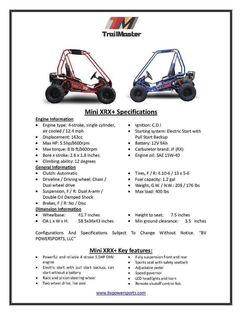 TrailMaster Ultra Mini XRX Go Kart TrailMaster Go Kart MotoBuys