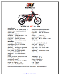 TrailMaster TM38EX 300cc (298cc) Dirt Bike - 31HP Engine, EFI, 6-Speed, Dual Sport Style, LED Lights, Digital Gauges, Suitable for Adult Riders