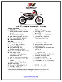 Trailmaster JHL MX250 Pro Dirt Bike 249.9 cc, 5 speed trans, High-Performance Off-Road Motorcycle with Advanced Suspension and Power