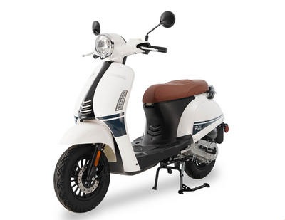 Ice Bear Bella (PMZ50-5) 49cc Scooter/Moped – GY6 Honda Clone Engine, Electric Start, NGK Spark Plug, Kage Battery, Bando Belt, Kenda Tires, LED Lights, 10" Wheels, Stainless Hardware