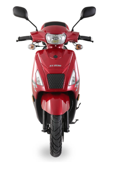 Ice Bear Cali PMZ50-2 50cc Moped/Scooter GY6 Clone Engine,Automatic CVT transmission with Gates belt, 10' Rims,Digital speedometer,LED lights, Disc brakes front drum brakes rear