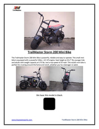 Trailmaster Storm 200 Mini Bike Blast From the Past, Quailty Engine, Welded Frame, Disk Brake- OFF ROAD ONLY, NOT STREET LEGAL