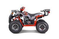 Tao T Force Platinum DLX Chrome Rims, Adjustable Shocks, High Performance Ignition, Ignition Kill, Larger Frame, Speed Limiter, Automatic Transmission. Off road only. CA Legal