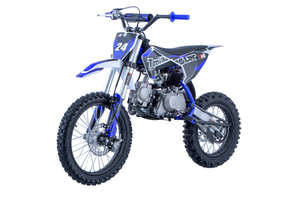 Trailmaster TM24 Dirt Bike 124cc, New for 2024, 17 Inch Front Tire, Electric Start, 32.7 Inch seat height  Semi Automatic, 4 speed