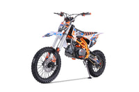 Tao DBX1 140cc Youth Dirt Bike, 4 Speed Manual, Twin Spar Frame, Front & Rear Disc Brakes, Silver Front Forks, Folding Adjustable Levers, Off Road Only