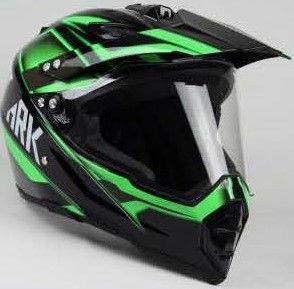 ADULT OFF-ROAD HELMET W128-GREEN WITH FACE SHIELD