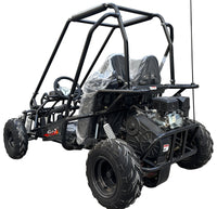 TrailMaster Apache 7, 212cc Youth Go-Kart, 4-Stroke, Air Cooled, CVT Automatic, Torque Converter, Pull Start, Hydraulic Disc Brake, Double A-Arm Suspension, 5-Point Safety Harness, Full Roll Cage, Individual Sport Seats