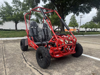TrailMaster Apache 7, 212cc Youth Go-Kart, 4-Stroke, Air Cooled, CVT Automatic, Torque Converter, Pull Start, Hydraulic Disc Brake, Double A-Arm Suspension, 5-Point Safety Harness, Full Roll Cage, Individual Sport Seats