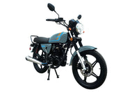 Vitacci Ostin 250, 229cc, Street legal, 4-Stroke, Air Cooled, Manual Transmission, Electric & Kick Start, Front Disc Rear Drum Brakes, Custom 18" Spoked Wheels, Dual Rear Shocks, 30.7" Seat Height