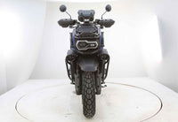 Vitacci Tank Pro X200 (carb).  13 inch rims, Blue Tooth, USB Charger, Electric Start, Locking Trunk, 13 inch rims, Dual Sport Tires, Flat deck Style floor, 31.5 Inch seat Height, Dual Disc Brakes