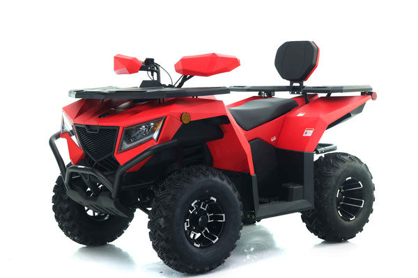 Apollo Cyber Roamer 250 EFI, 224cc Adult ATV, 4-Stroke, Oil Cooled, EFI, CVT Automatic with Reverse, Front & Rear Hydraulic Disc Brakes, Double Wishbone Front Suspension, Aluminum Wheels, LED Lighting, USB Port, Front & Rear Racks, 33" Seat Height
