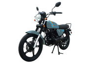 Vitacci Ostin 250, 229cc, Street legal, 4-Stroke, Air Cooled, Manual Transmission, Electric & Kick Start, Front Disc Rear Drum Brakes, Custom 18" Spoked Wheels, Dual Rear Shocks, 30.7" Seat Height