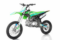 Apollo Thunder 140 Full Size Dirt Pit Bike, 4 Speed Manual, Kick Start, 33 Inch Seat Height, 17 inch front tire