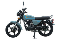 Vitacci Ostin 250, 229cc, Street legal, 4-Stroke, Air Cooled, Manual Transmission, Electric & Kick Start, Front Disc Rear Drum Brakes, Custom 18" Spoked Wheels, Dual Rear Shocks, 30.7" Seat Height