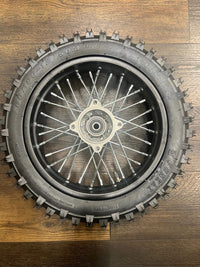 Rear wheel ASSY, Tire 80*100-12, Rim 1.85x12. Without brake disc and sprocket.