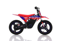 RFN Warrior Kids SX-E350, 36V Kids Electric Dirt Bike, 350W Motor, 36V 5Ah Lithium Battery, 3 Speed Modes up to 18.6 MPH, 140mm Front & Rear Disc Brakes, 14 Inch Alloy Wheels, Ages 4-8