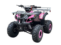 Vitacci Rider 9, 125cc Youth ATV, 4-Stroke, Air Cooled, Hand Shifter, Forward-Neutral-Reverse, Electric Start, Front Drum and Rear Disc Brakes, Double A-Arm Front Suspension, 8 inch Tires, Front and Rear Metal Racks, 27.5" Seat Height