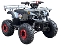 Vitacci Rider 9, 125cc Youth ATV, 4-Stroke, Air Cooled, Hand Shifter, Forward-Neutral-Reverse, Electric Start, Front Drum and Rear Disc Brakes, Double A-Arm Front Suspension, 8 inch Tires, Front and Rear Metal Racks, 27.5" Seat Height