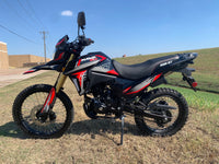 RPS Elite Hawk DLX 250 EFI 223cc Dual Sport Motorcycle, DELPHI Fuel Injection, 5-Speed Manual, Electric and Kick Start, Front and Rear Hydraulic Disc Brakes, 21-Inch Front Tire, 35.4-Inch Seat Height