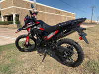 RPS Elite Hawk DLX 250 EFI 223cc Dual Sport Motorcycle, DELPHI Fuel Injection, 5-Speed Manual, Electric and Kick Start, Front and Rear Hydraulic Disc Brakes, 21-Inch Front Tire, 35.4-Inch Seat Height