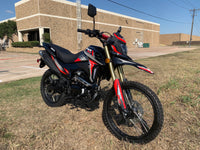 RPS Elite Hawk DLX 250 EFI 223cc Dual Sport Motorcycle, DELPHI Fuel Injection, 5-Speed Manual, Electric and Kick Start, Front and Rear Hydraulic Disc Brakes, 21-Inch Front Tire, 35.4-Inch Seat Height