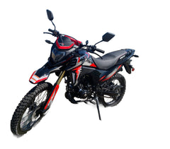 RPS Elite Hawk DLX 250 EFI 223cc Dual Sport Motorcycle, DELPHI Fuel Injection, 5-Speed Manual, Electric and Kick Start, Front and Rear Hydraulic Disc Brakes, 21-Inch Front Tire, 35.4-Inch Seat Height