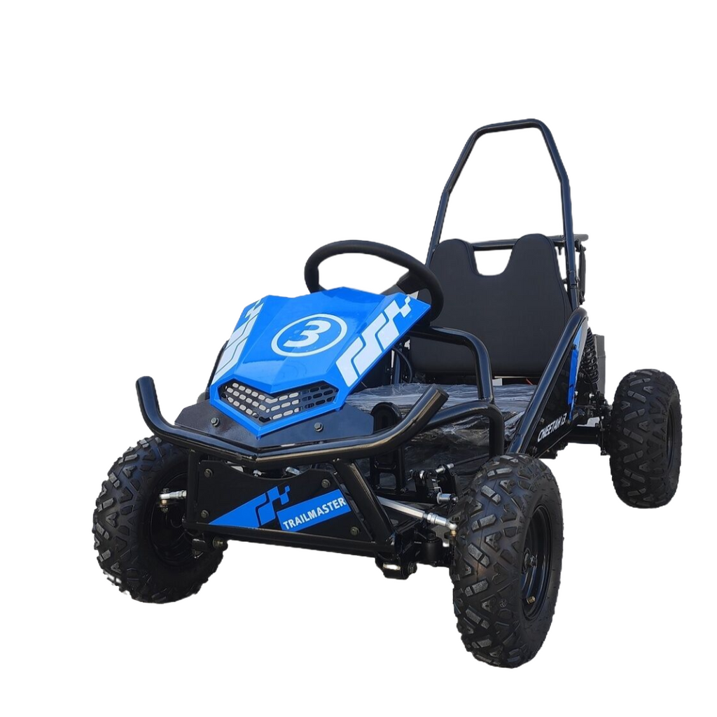 Trailmaster i3 Electric Kids Mini go kart, single seat, 500W DC, 3 speed setting,  max 10 MPH, Reverse, Adjustable Seat
