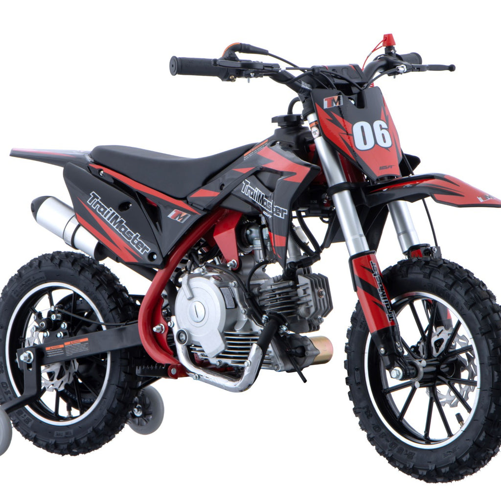 Trailmaster TM06, Kids Dirt Bike,  60cc,  4 Stroke, Removeable Training Wheels, Chain Guard , Automatic, Electric Start, 22.05" seat height,