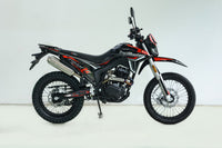 TrailMaster RMX250 223cc Adult Dual Sport Dirt Bike, Haojue Balance Shaft Engine, 5-Speed Manual, Electric and Kick Start, Inverted Front Forks, 19/17-Inch Wheels, LED Headlight