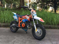 RPS DB 60 Kids Dirt Bike, Automatic, 4 stroke gas, 10" front tire, 24-inch seat Height.