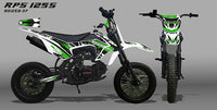 RPS125S Off Road Dirt Bike, Manual Trans, 14" front Tire 32" seat Height, Disk Brakes