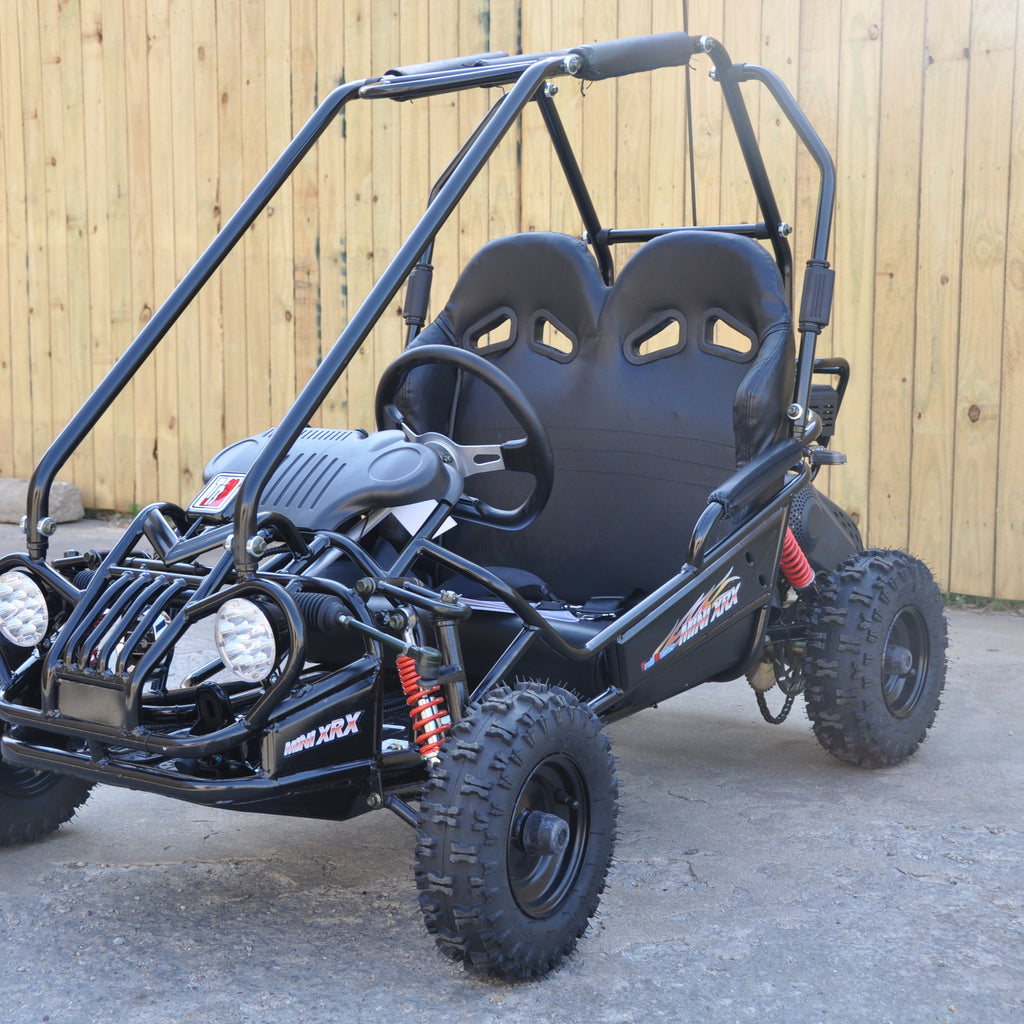 Trailmaster Mini XRX+ Go Kart Buggy, High Back Seats, Adjustable for Younger Riders, Throttle Limiter, Remote Kill No Reverse