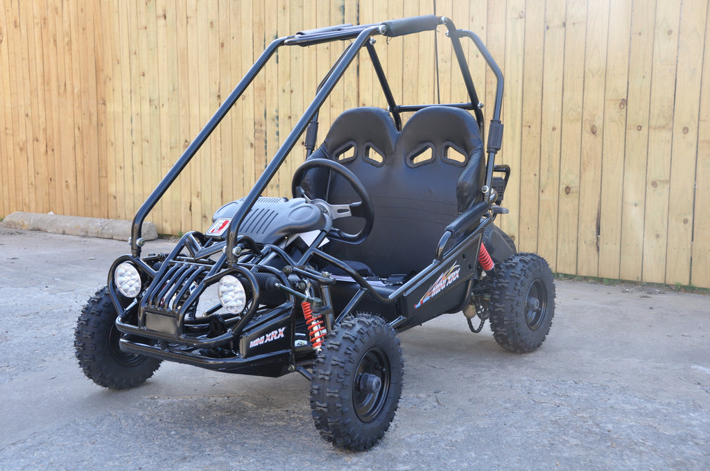 Trailmaster Mini XRX+ Go Kart Buggy, High Back Seats, Adjustable for Younger Riders, Throttle Limiter, Remote Kill No Reverse