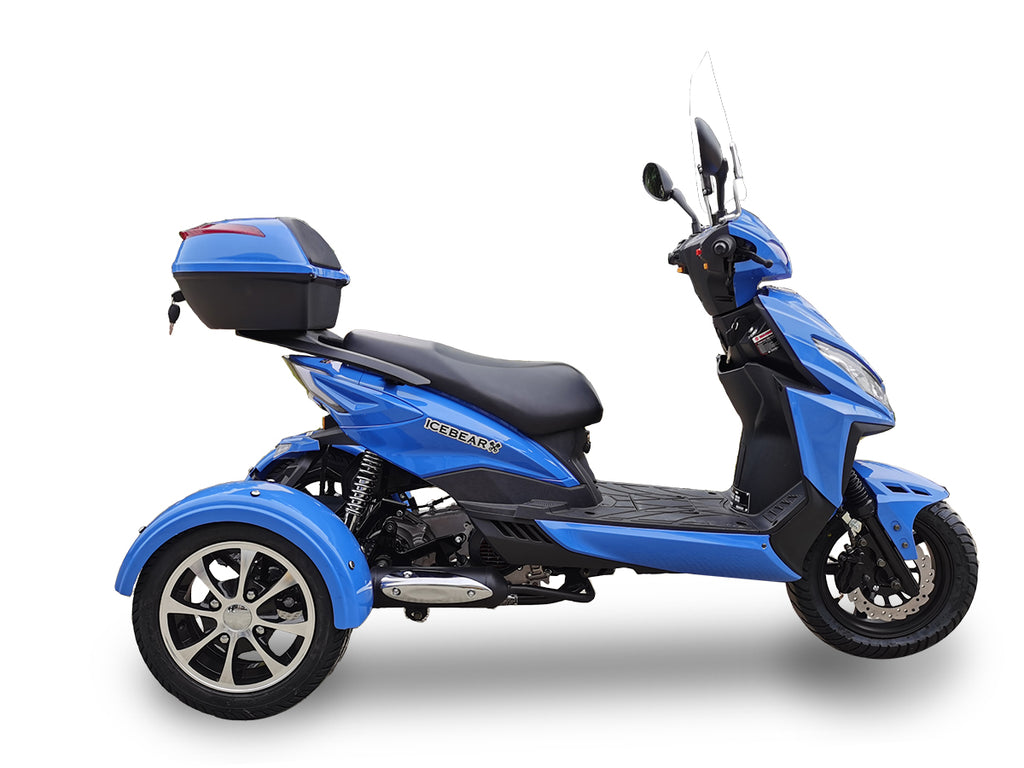 Ice Bear Mojo Z 150cc PST150-9Z,   Wind Shield, Storage Trunk, Chrome Rear Wheels, Automatic, Electric Start