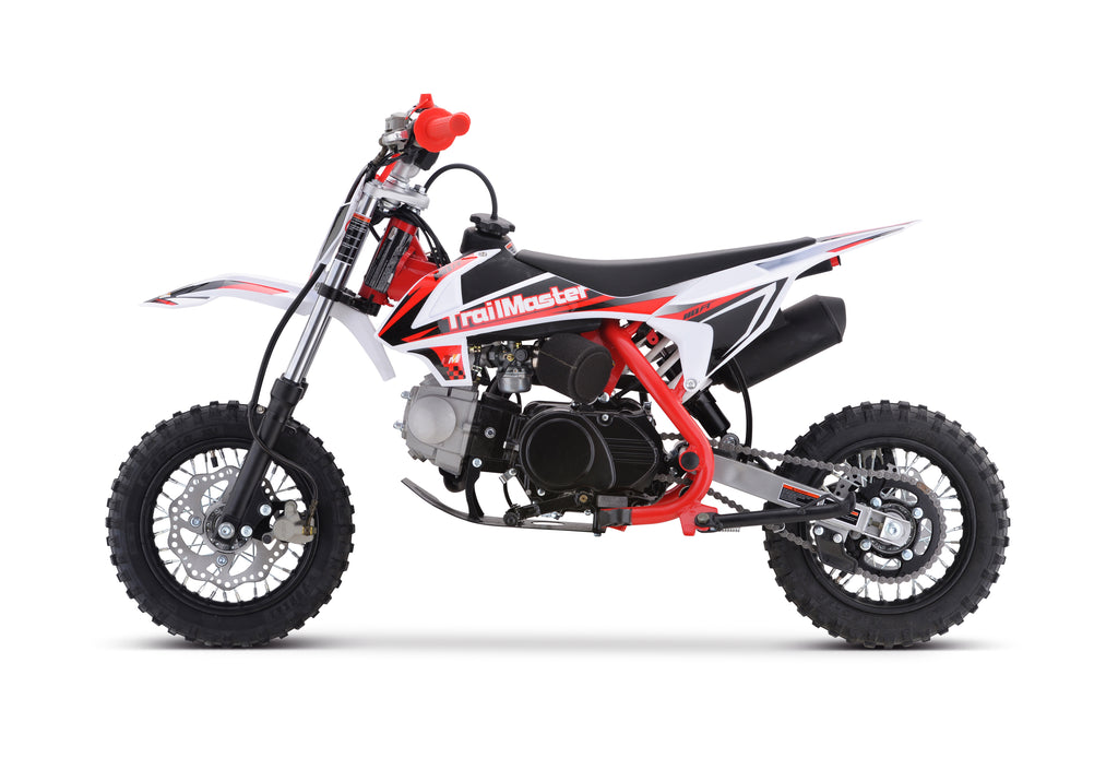Trailmaster TM10 Dirt Bike,Kick start, Semi Automatic 4 speed , 24.41 inch seat height , 10 inch rims
