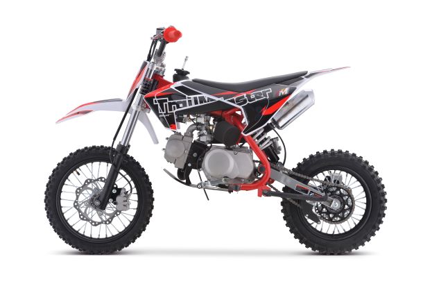 Trailmaster TM22 Dirt Bike, Air Cooled 124cc 4 Stroke  4 Speed  Manual Transmission, 29.13 Seat Height, Kick  Start, 14 inch Front Tire,