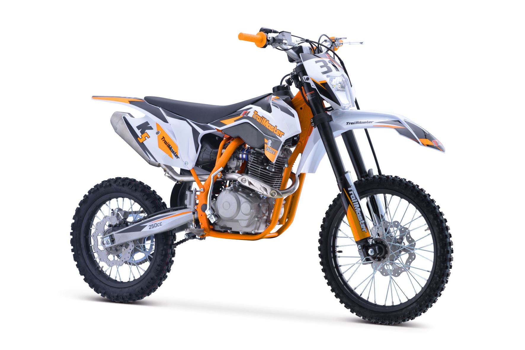 TrailMaster TM31 PRO dirt bike in orange and white