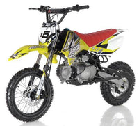 Apollo DB-X5 RFZ Dirt 125CC. 30"Seat Height, 14" Front Tire, 4 Speed Manual Pit Bike-OFF ROAD ONLY