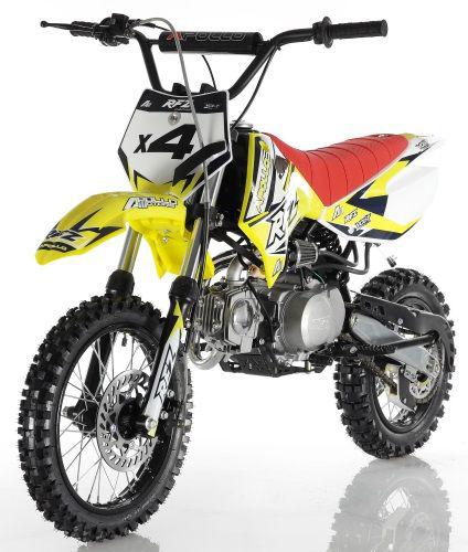Apollo DB-X4 Deluxe 110cc Dirt / Pit Bike-OFF ROAD ONLY, 14" front Tire , 30 inch seat height, CARB