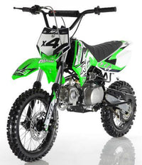 Apollo DB-X4 Deluxe 110cc Dirt / Pit Bike-OFF ROAD ONLY, 14" front Tire , 30 inch seat height
