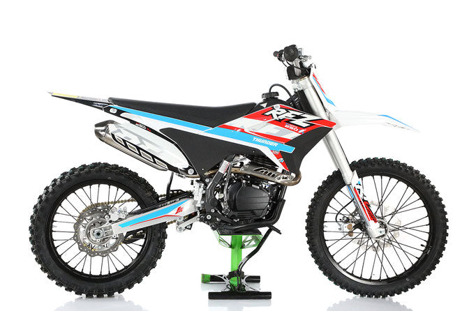 Apollo RFZ 250cc Thunder Adult Dirt Bike, 35.8-inch seat height, 5 speed manual Trans, Electric Start, CARB