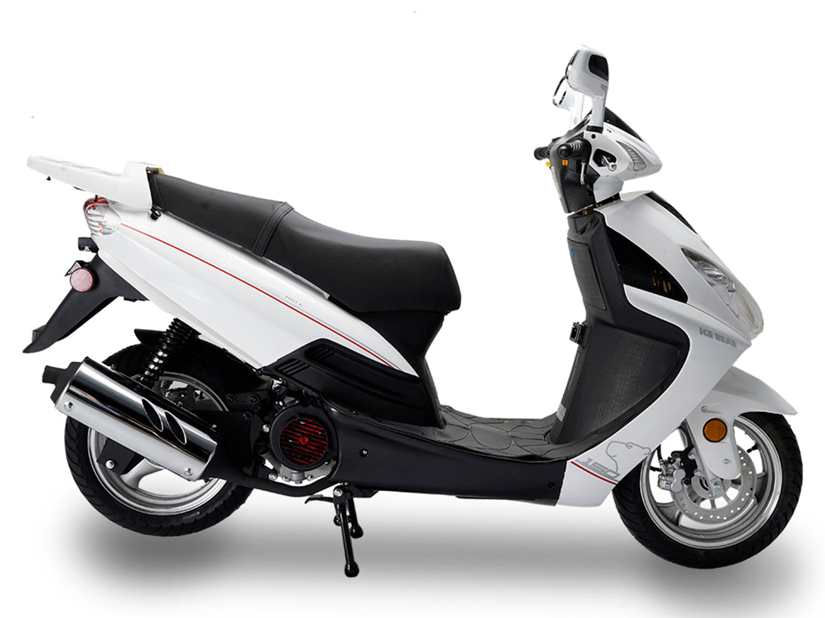 Ice Bear Hawkeye 150cc Scooter with Disc Brakes, 13 Inch rims, Electric Start, Dual Shocks, Telescopic forks - Motobuys